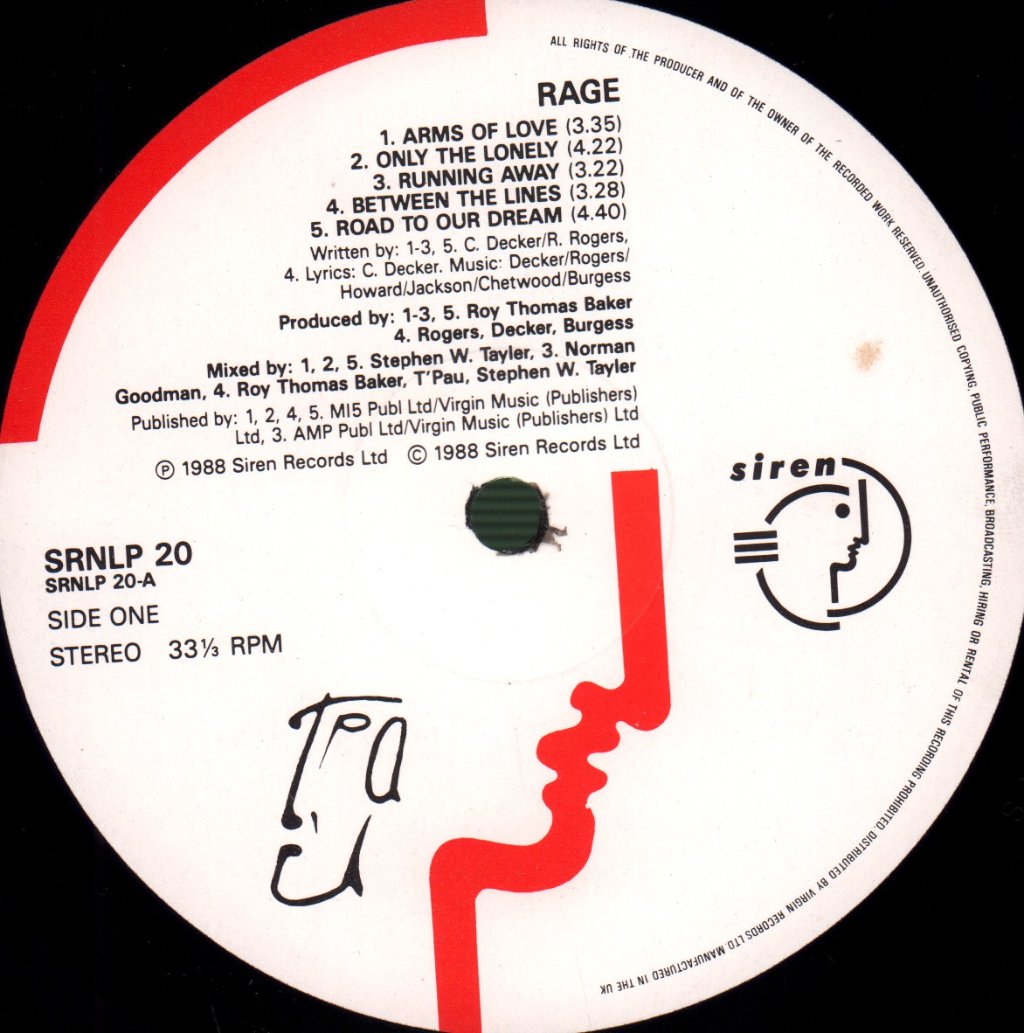 T'PAU - Rage - Lp