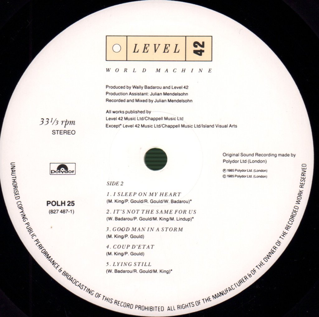 Level 42 - World Machine - Lp