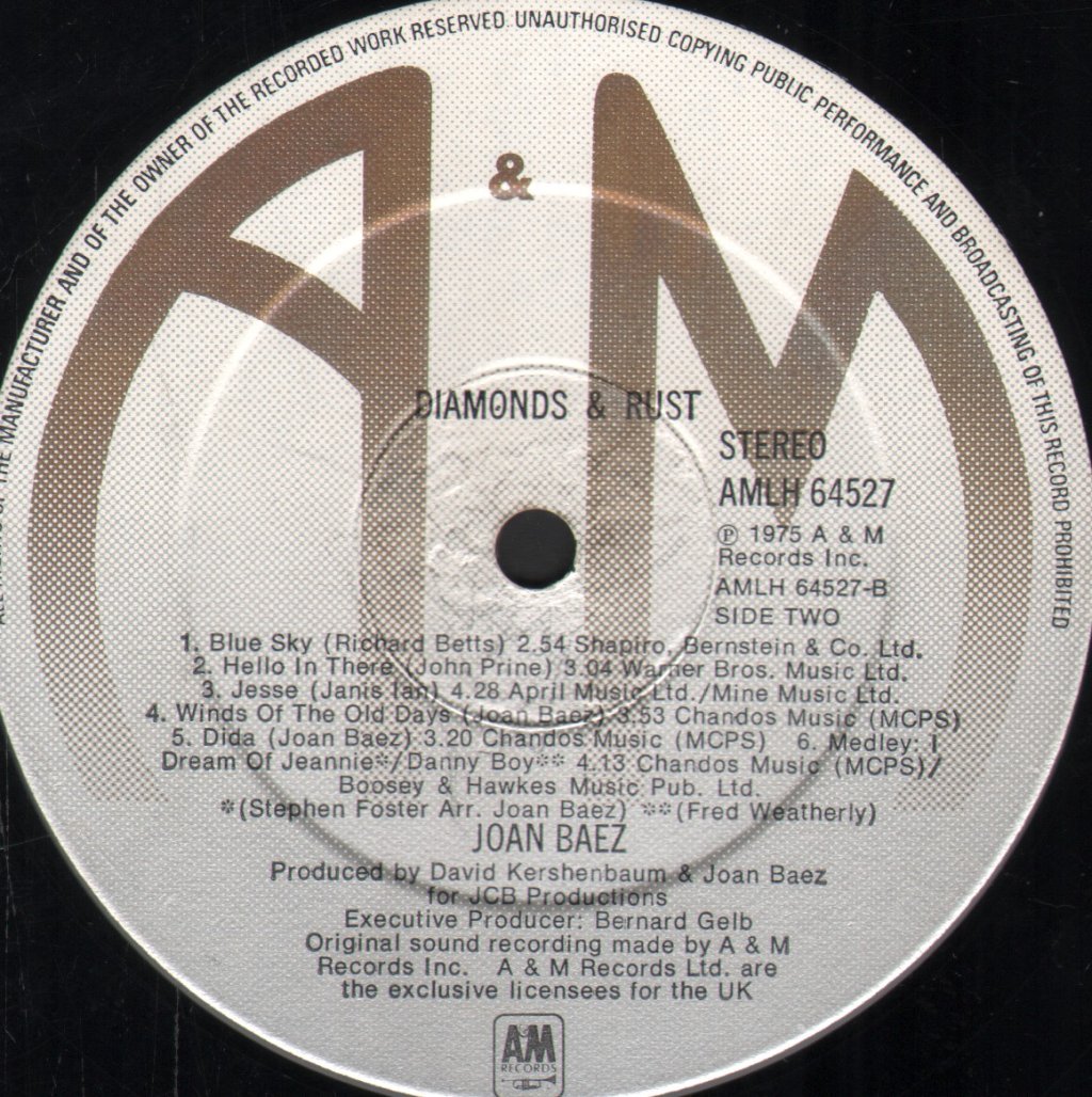 Joan Baez - Diamonds And Rust - Lp