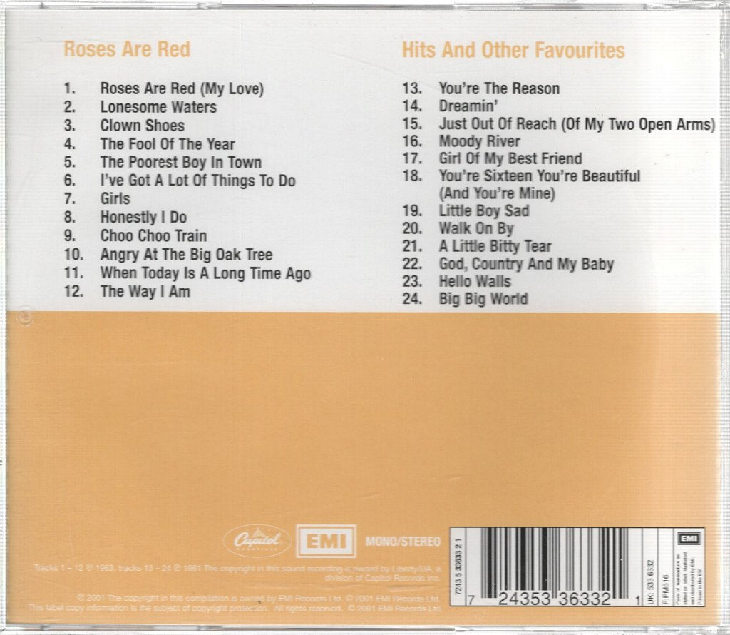 Johnny Burnette - Roses Are Red / Hits & Other Favourites - Cd