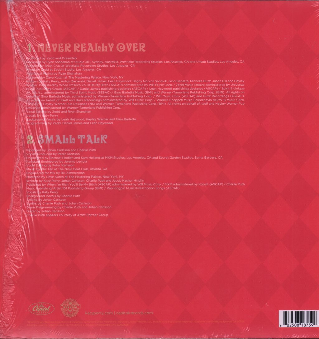 Katy Perry - Never Really Over & Small Talk - 12 Inch