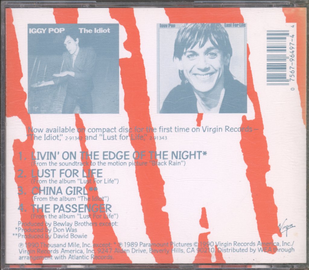 Iggy Pop - Livin' On The Edge Of The Night - Cd