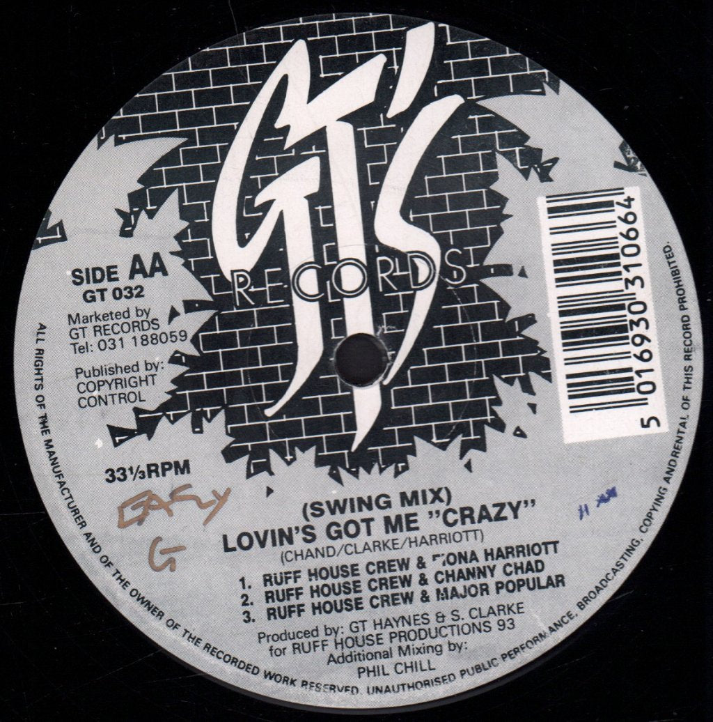 Ruff House Crew - Lovin's Got Me "Crazy" - 12 Inch