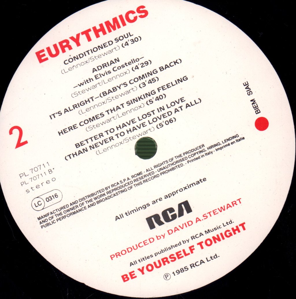 Eurythmics - Be Yourself Tonight - Lp