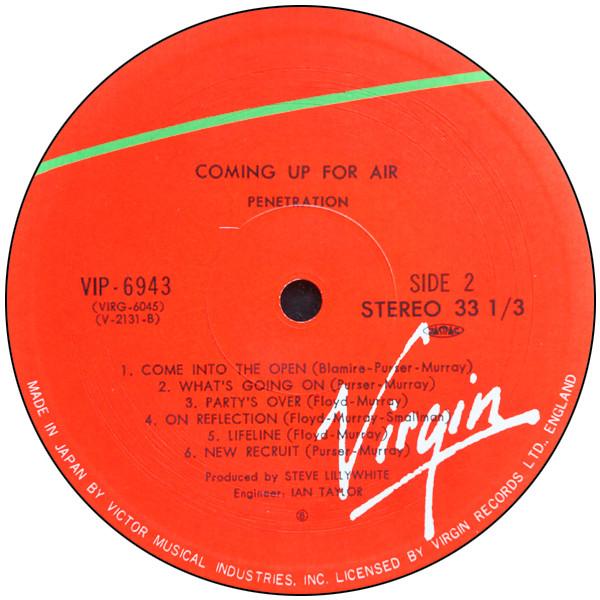 Penetration - Coming Up For Air - Lp