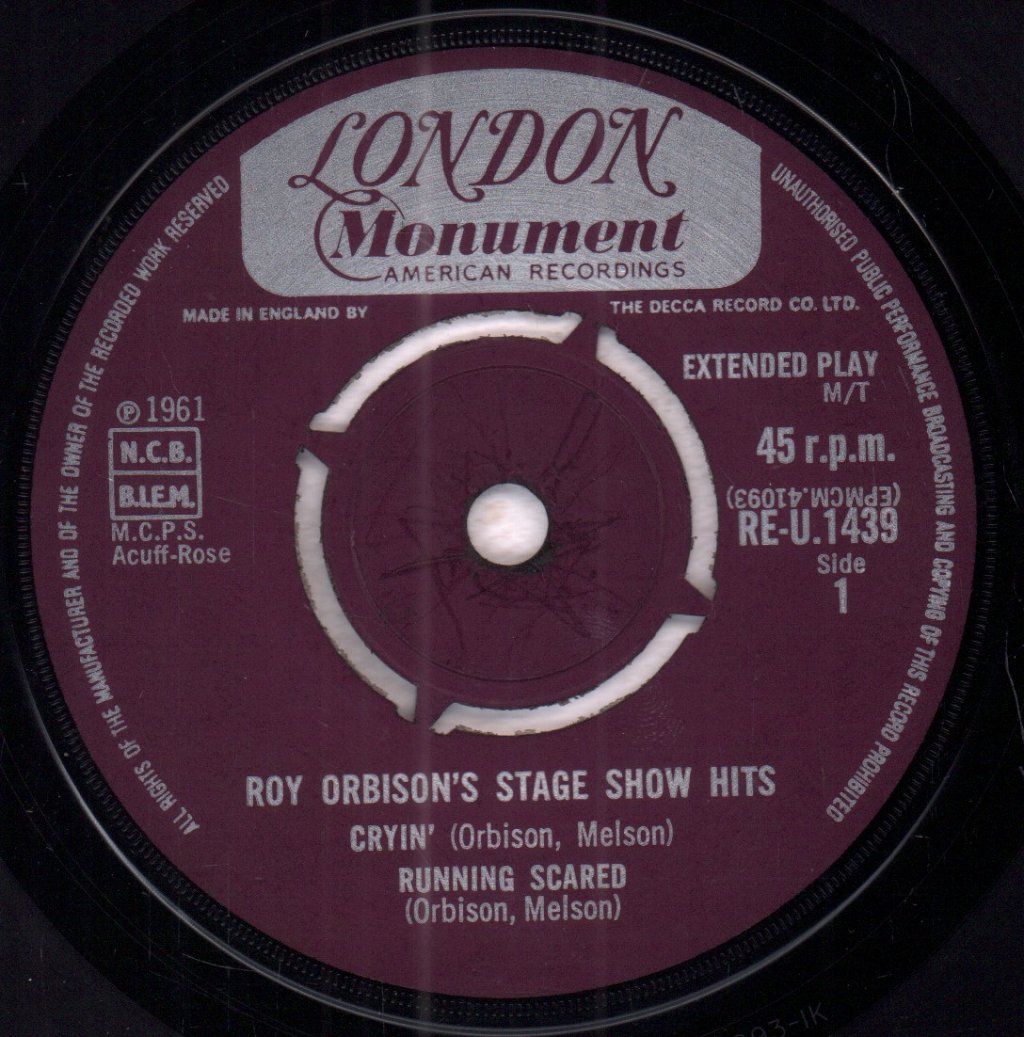 Roy Orbison - Stage Show Hits - 7 Inch
