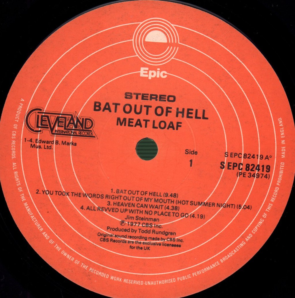 Meat Loaf - Bat Out Of Hell - Lp