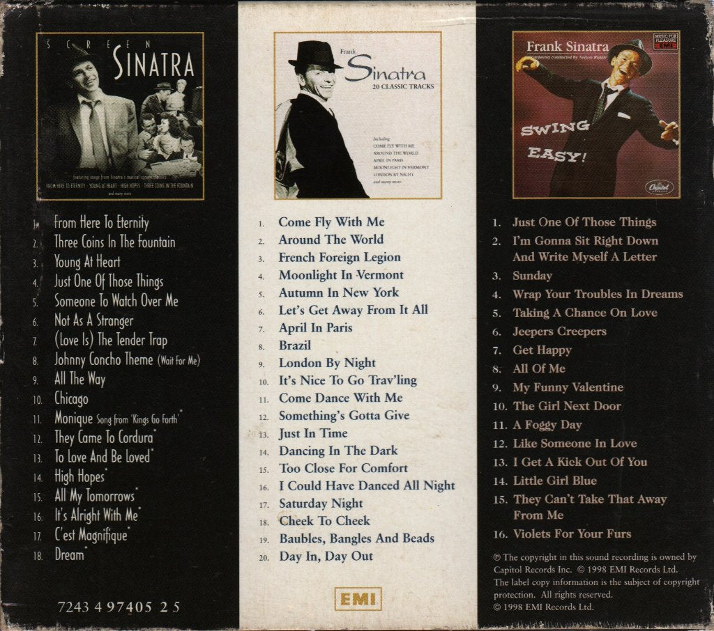 Frank Sinatra - Special 3 CD Collection - Screen Sinatra / 20 Classic Tracks / Swing Easy! - Triple Cd
