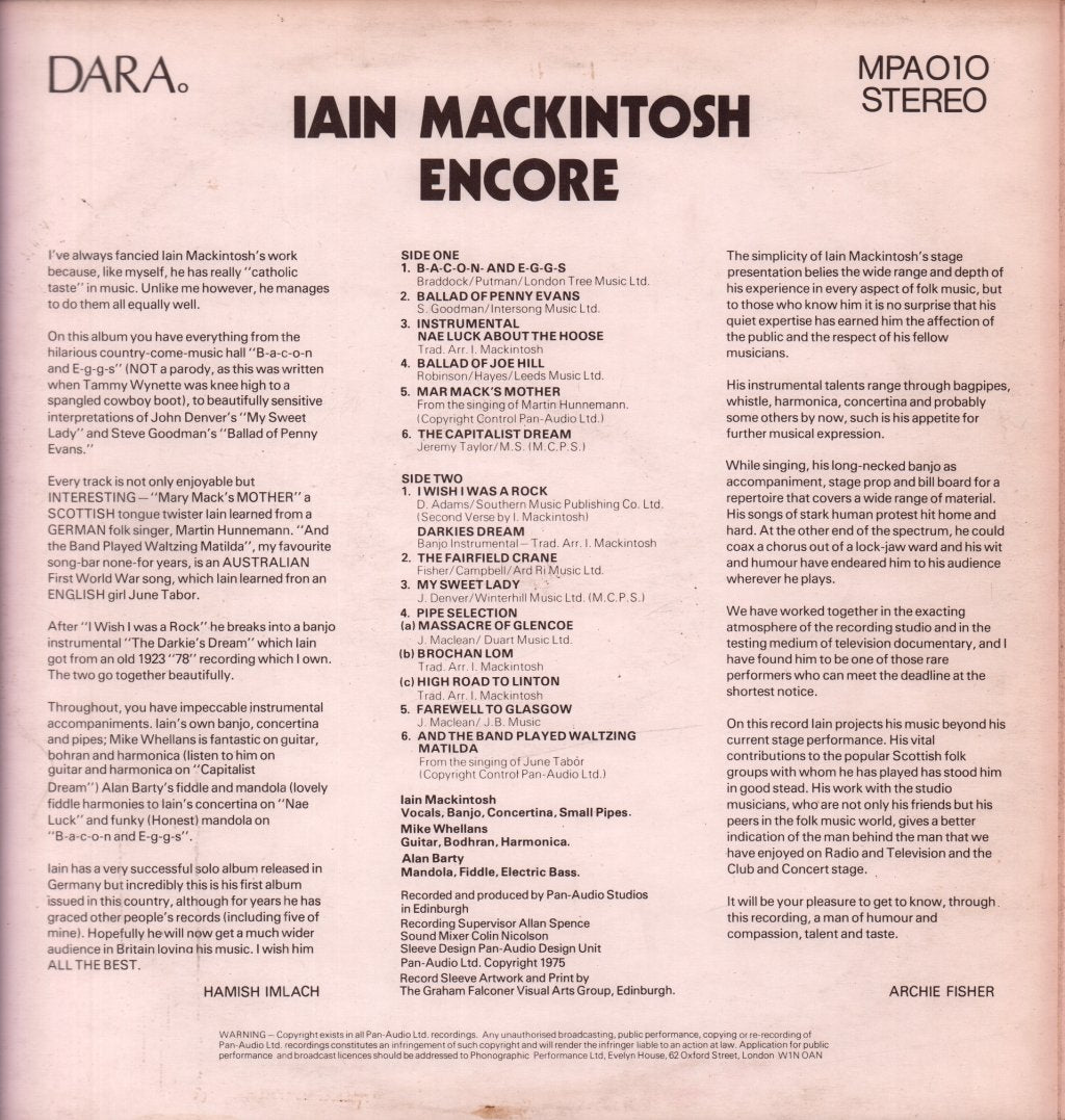 Iain Mackintosh - Encore - Lp