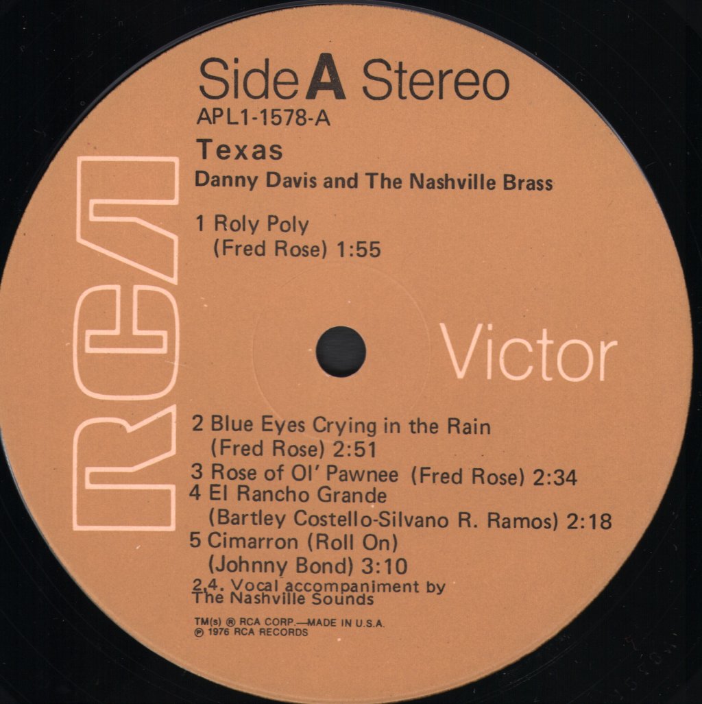 Danny Davis And The Nashville Brass - Texas - Lp