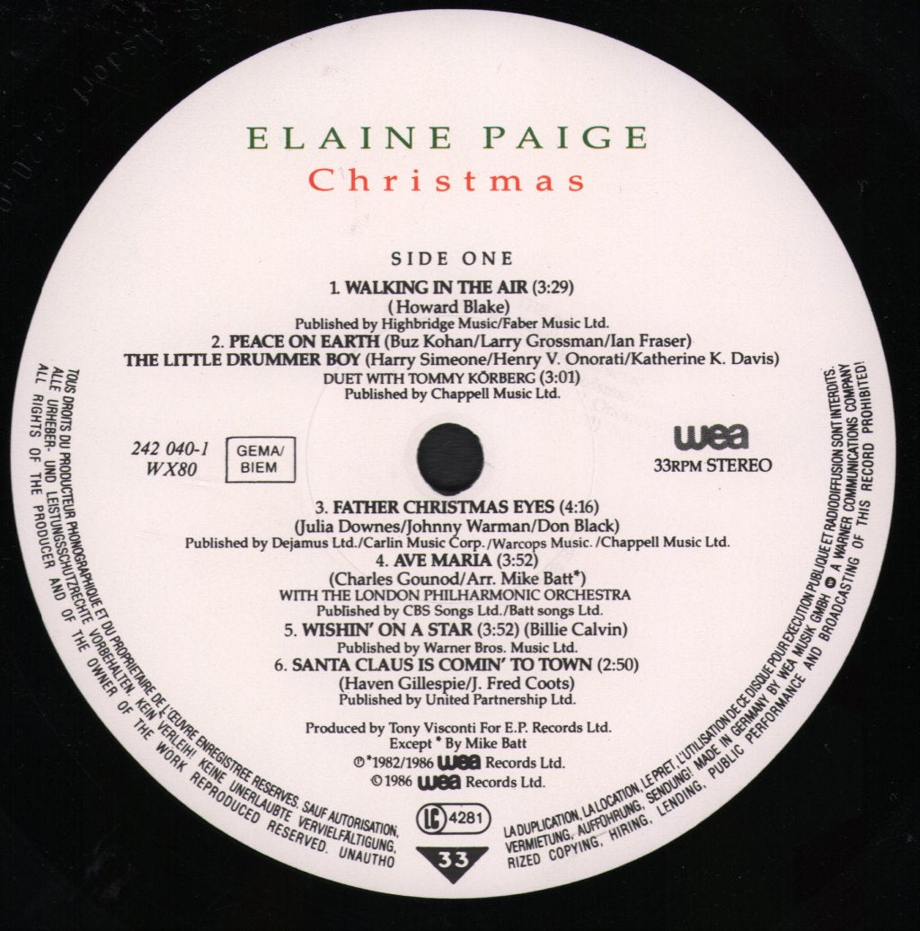 Elaine Paige - Christmas - Lp