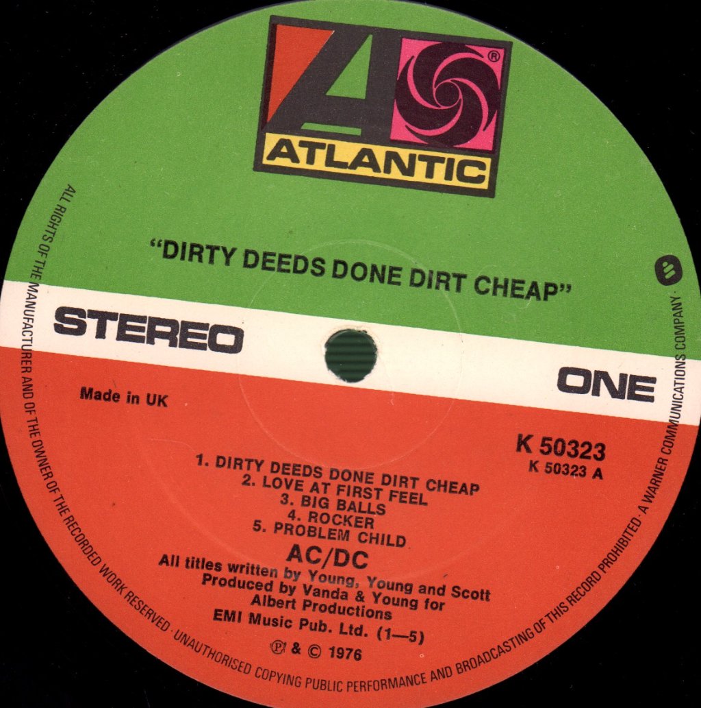 AC/DC - Dirty Deeds Done Dirt Cheap - Lp
