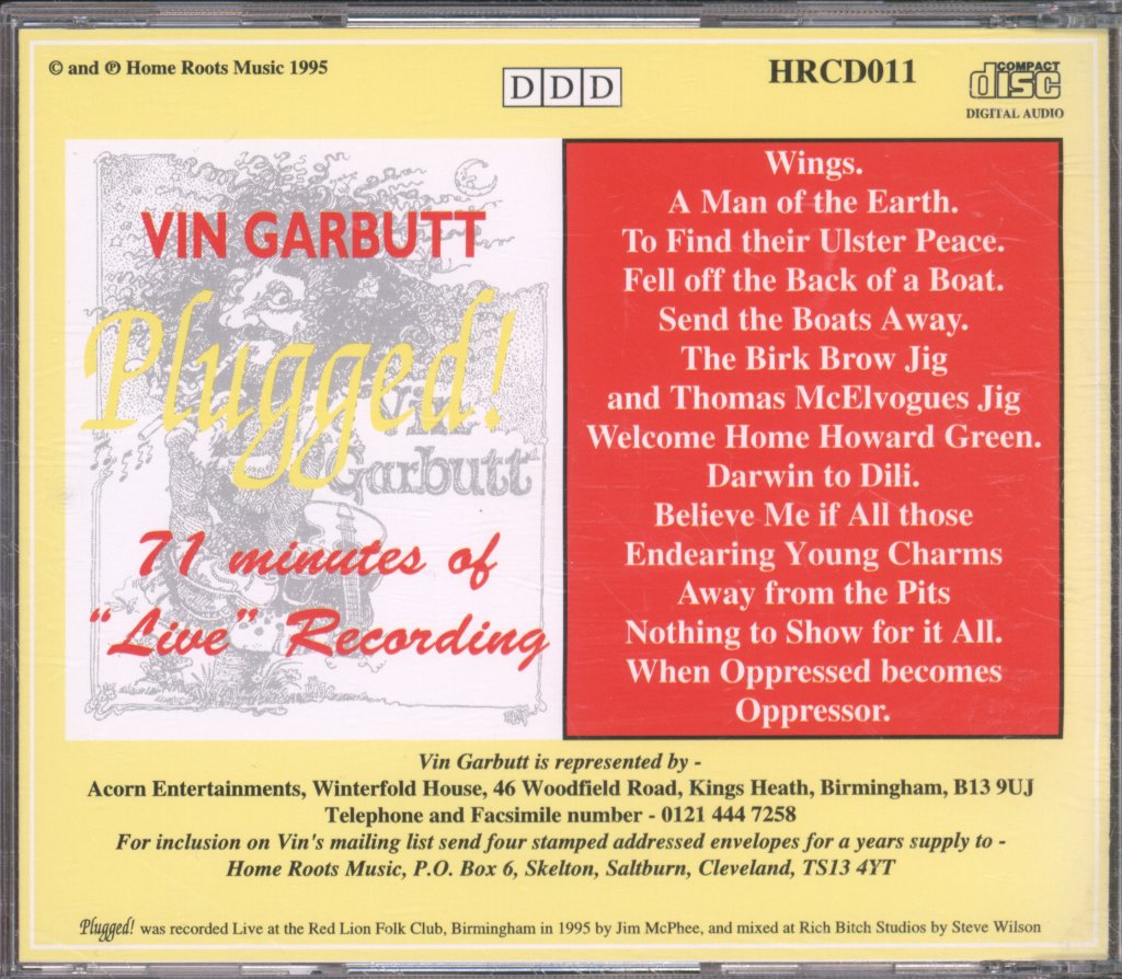 Vin Garbutt - Plugged ! - Cd