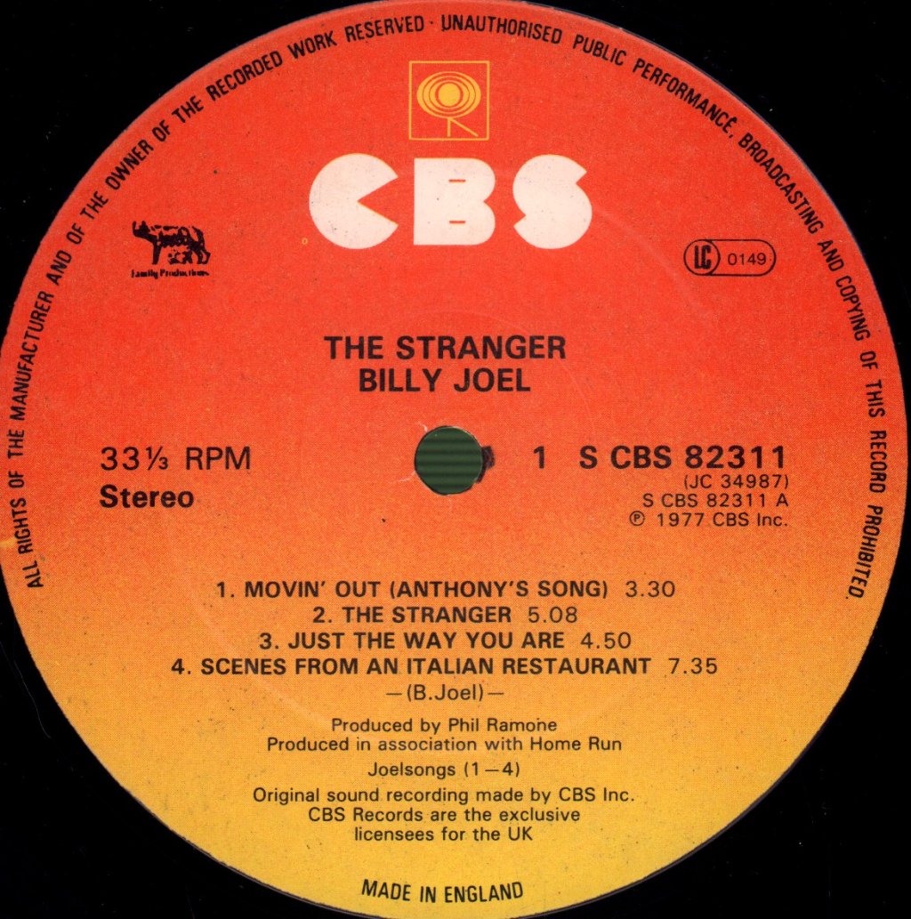 Billy Joel - Stranger - Lp