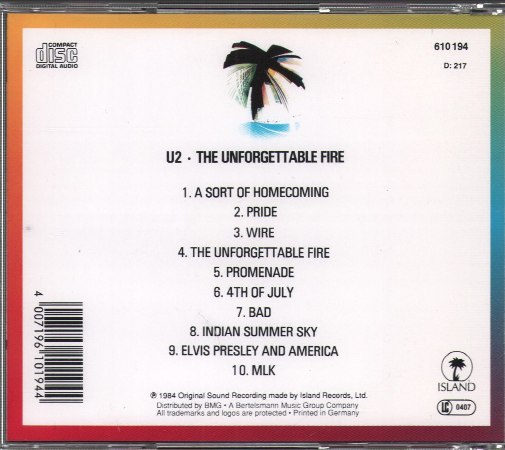 U2 - Unforgettable Fire - Cd