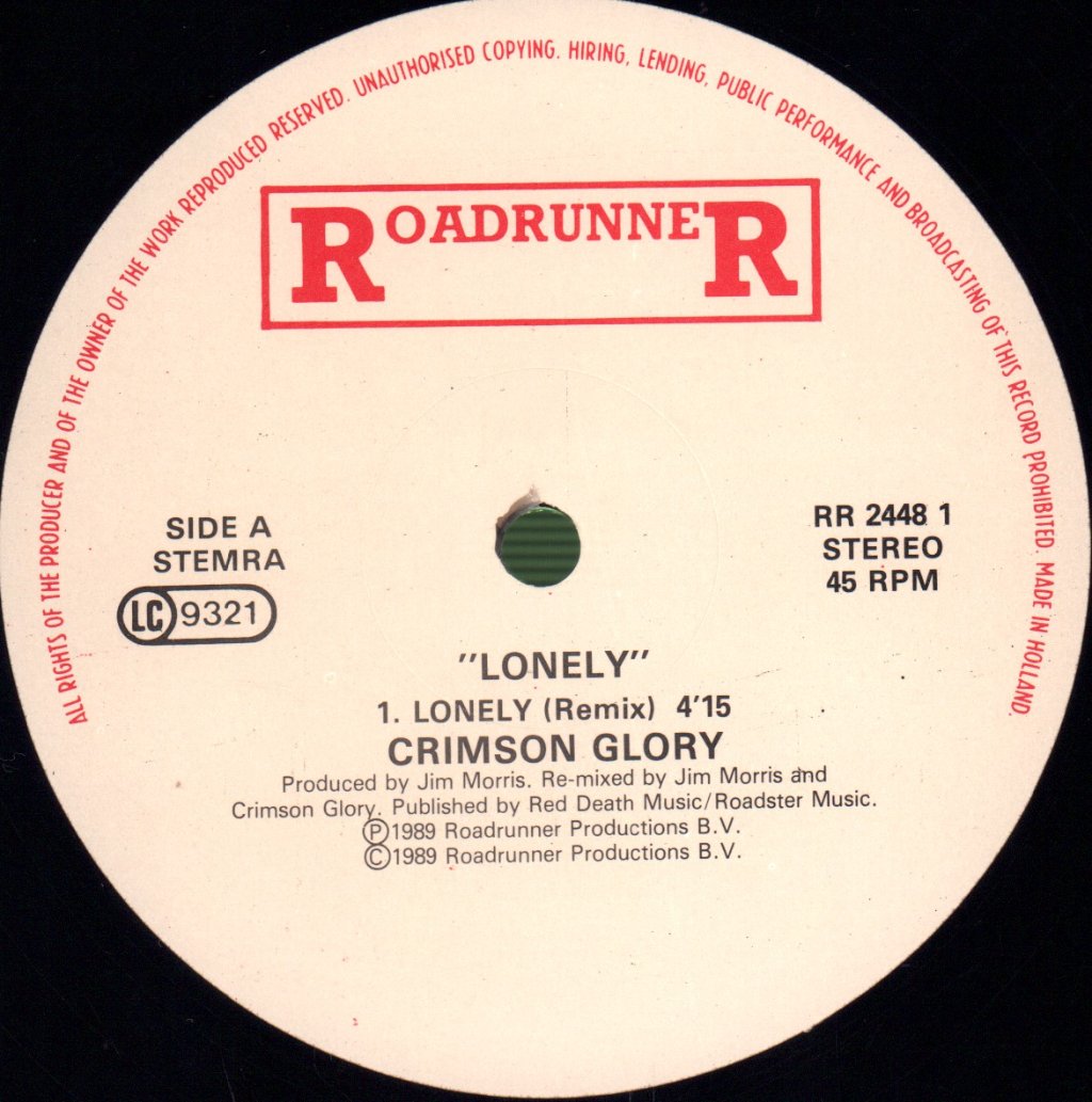 Crimson Glory - Lonely - 12 Inch