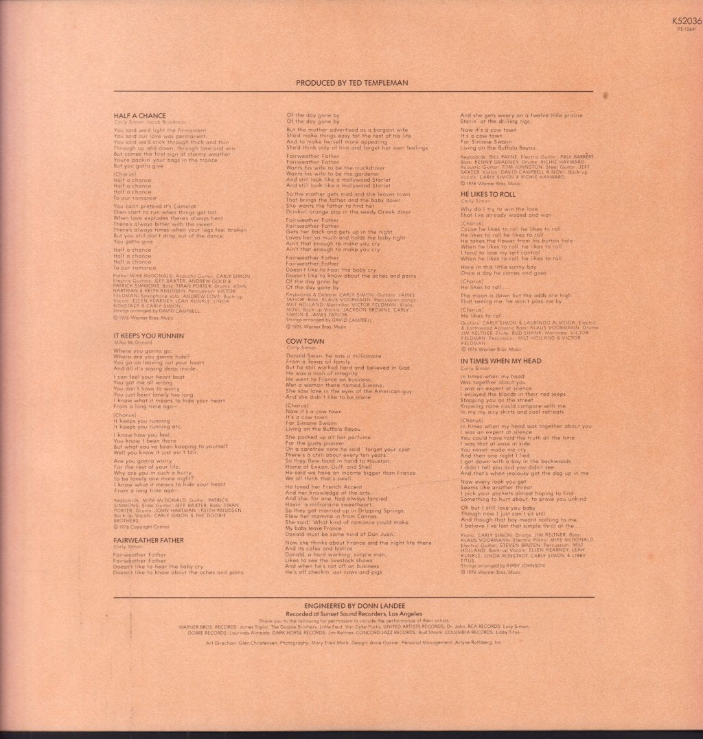Carly Simon - Another Passenger - Lp