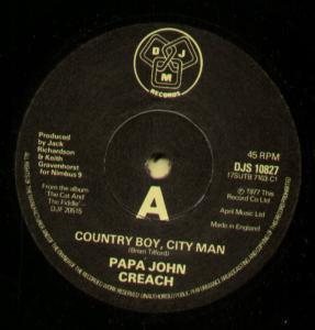 Papa John Creach - Country Boy City Man - 7 Inch