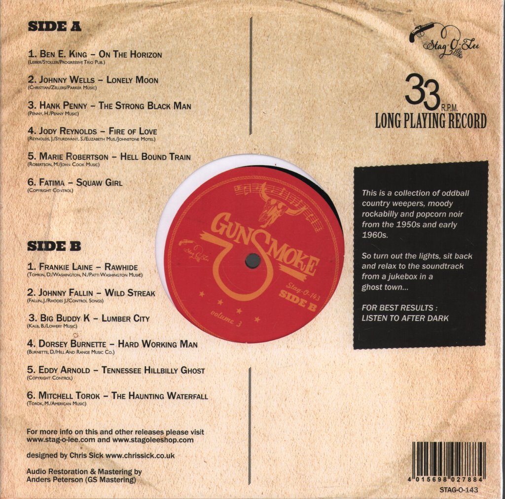 Various Artists - Gunsmoke Volume 3 - Dark Tales Of Western Noir From The Ghost Town Jukebox - Lp
