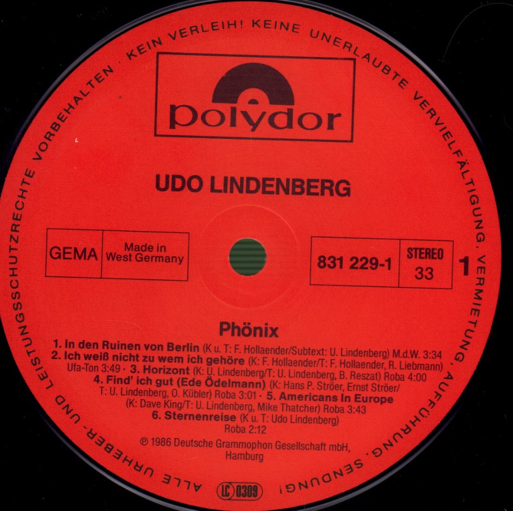 Udo Lindenberg - Phonix - Lp