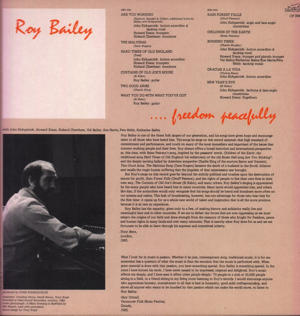 Roy Bailey - Freedom Peacefully - Lp