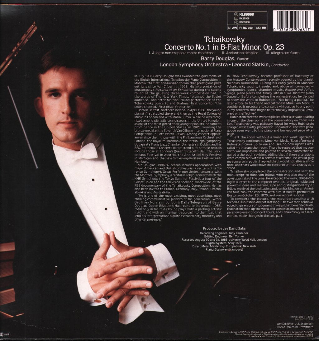 Barry Douglas / Leonard Slatkin / London Symphony Orchestra - Tchaikovsky Concerto No. 1 - Lp
