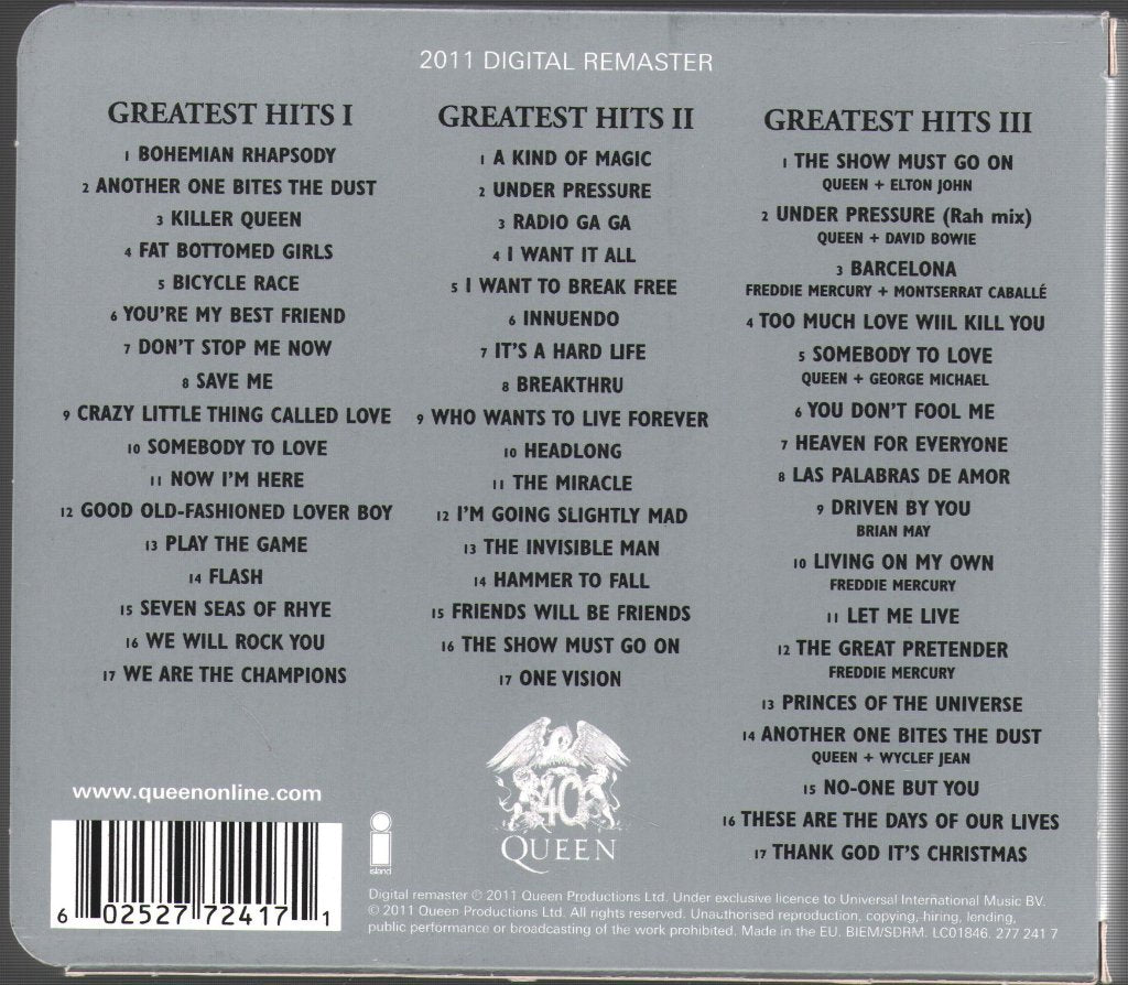 Queen - Greatest Hits I II & III (The Platinum Collection) - Triple Cd