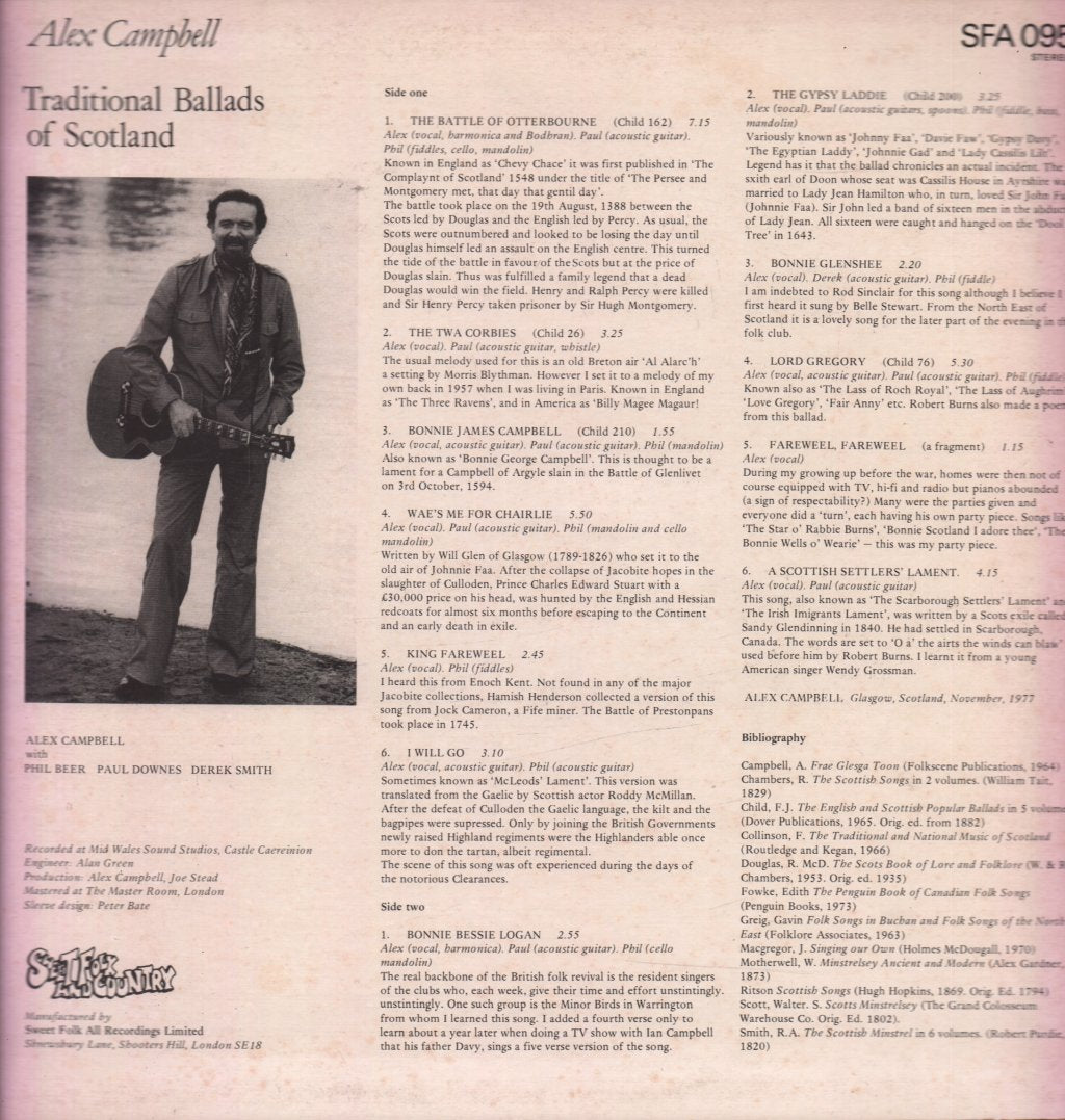 Alex Campbell - Traditional Ballads Of Scotland - Lp