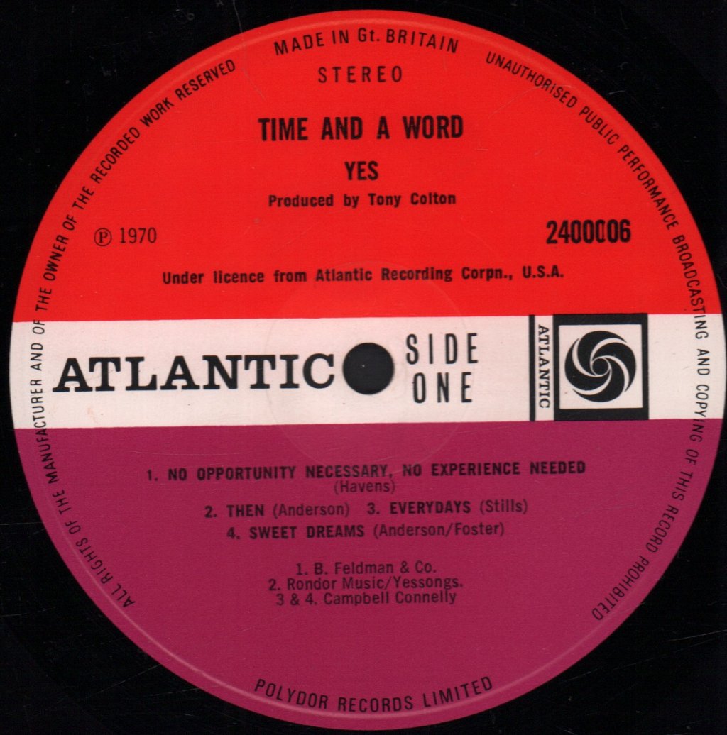 Yes - Time And A Word - Lp