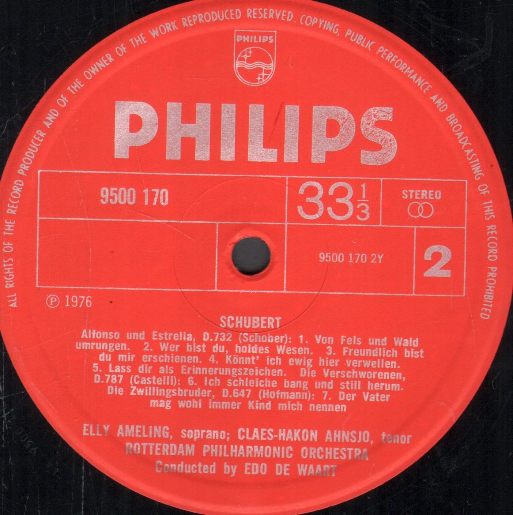 Elly Ameling / Claes H. Ahnsjö / Edo de Waart - Schubert On Stage - Lp