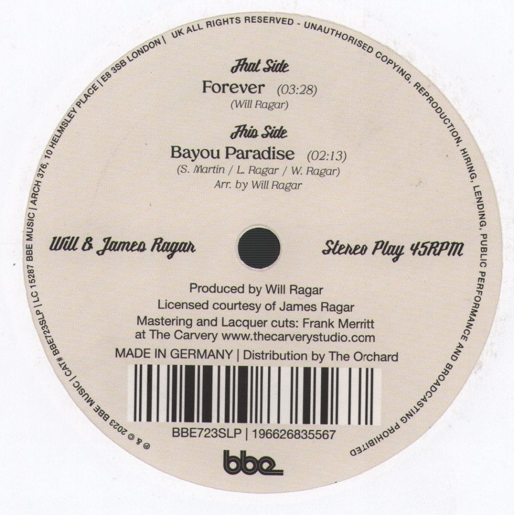 Will and James Ragar - Forever / Bayou Paradise - 7 Inch