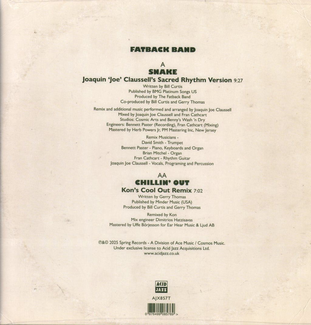 Fatback Band - Snake / Chillin' Out - 12 Inch