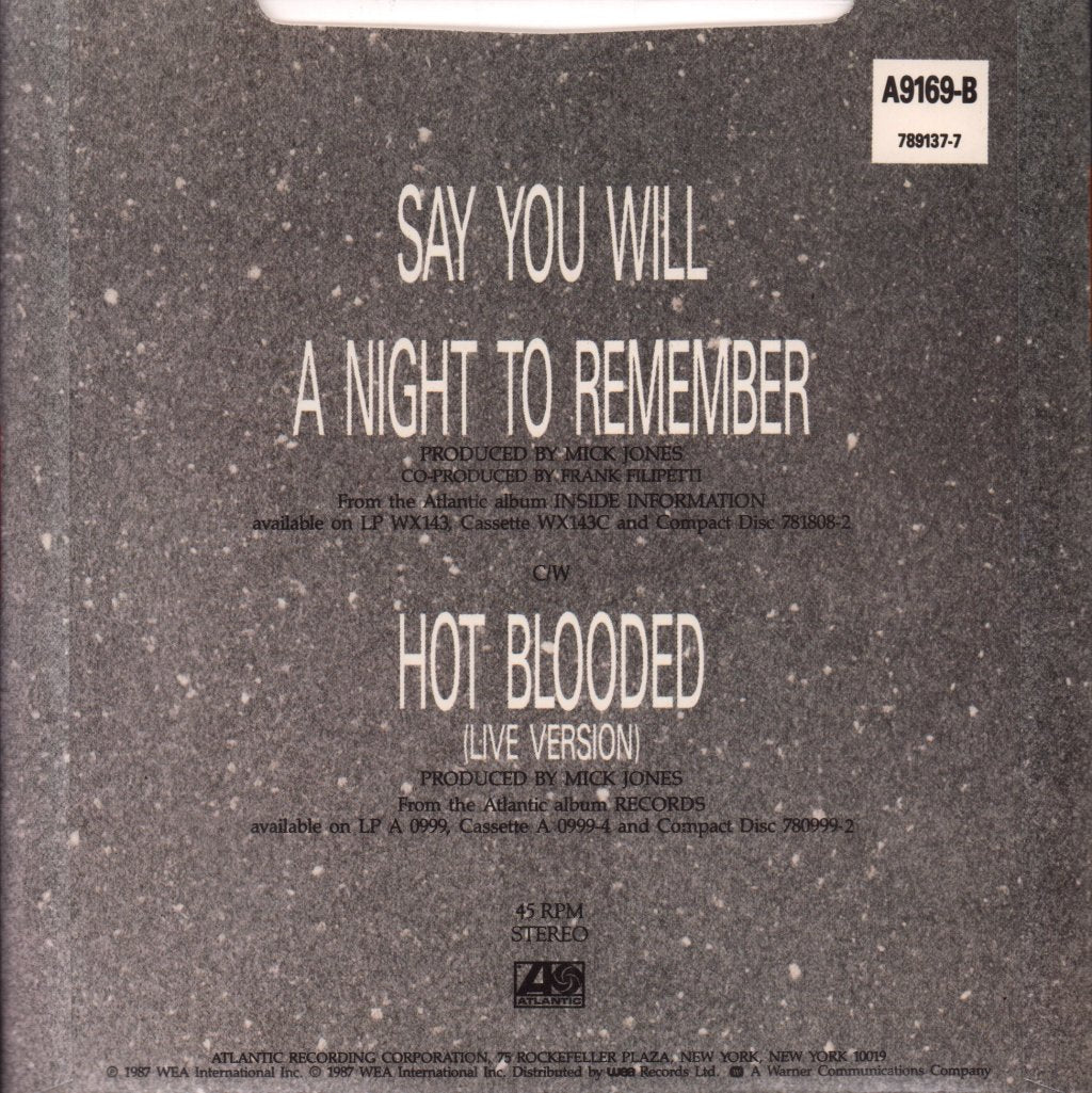 Foreigner - Say You Will - 7 Inch Box Set