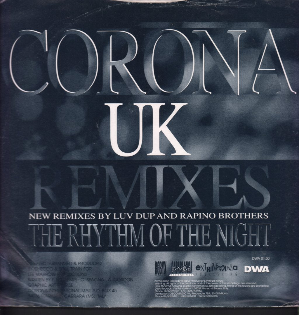 Corona - Rhythm Of The Night (UK Remixes) - 12 Inch