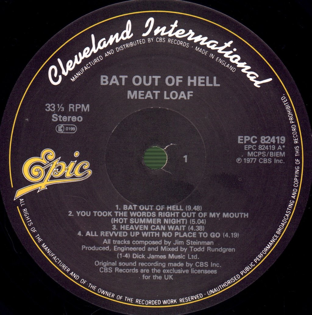 Meat Loaf - Bat Out Of Hell - Lp