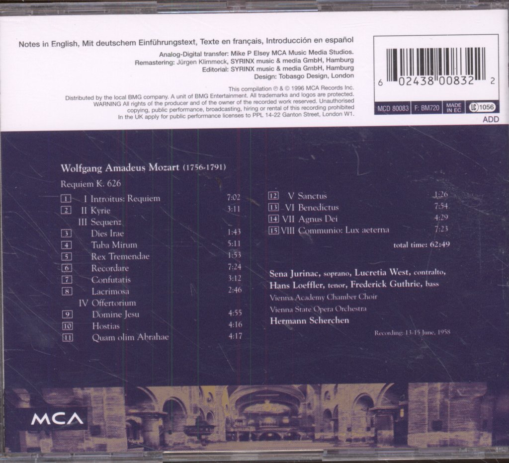 Hermann Scherchen - Mozart Requiem - Cd