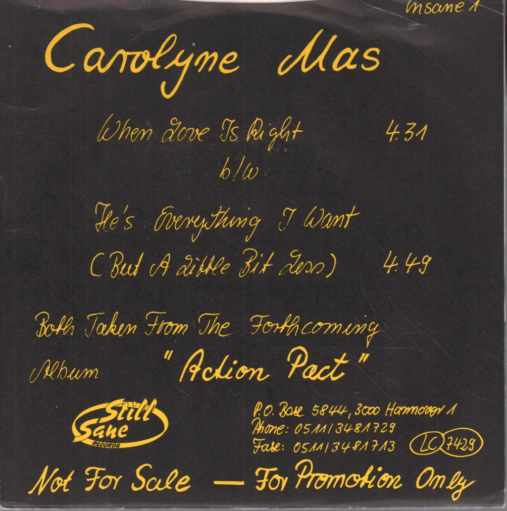 Carolyne Mas - He's Everything I Want - 7 Inch