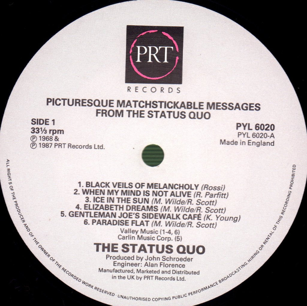 Status Quo - Picturesque Matchstickable Messages From The Status Quo - Lp