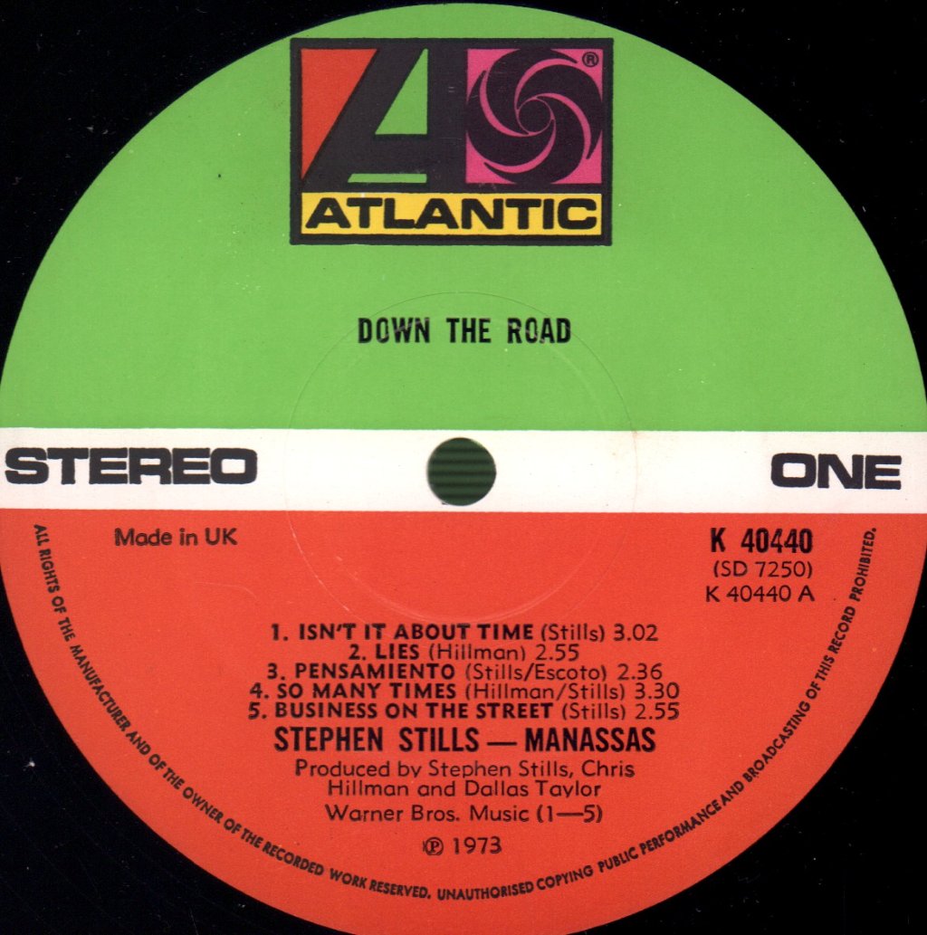 Stephen Stills Manassas - Down The Road - Lp