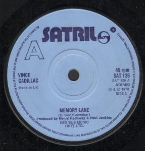 Vince Cadillac - Memory Lane - 7 Inch