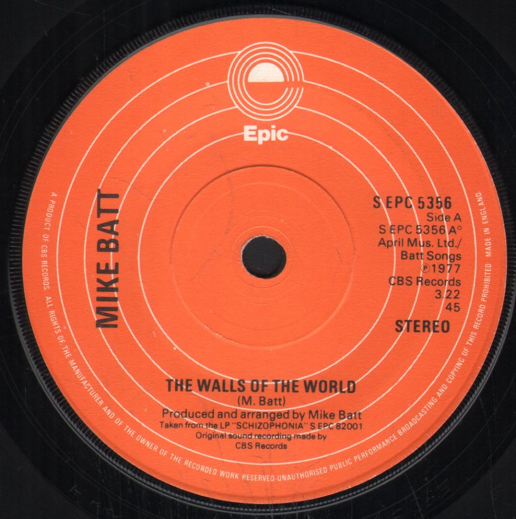 Mike Batt - Walls Of The World - 7 Inch