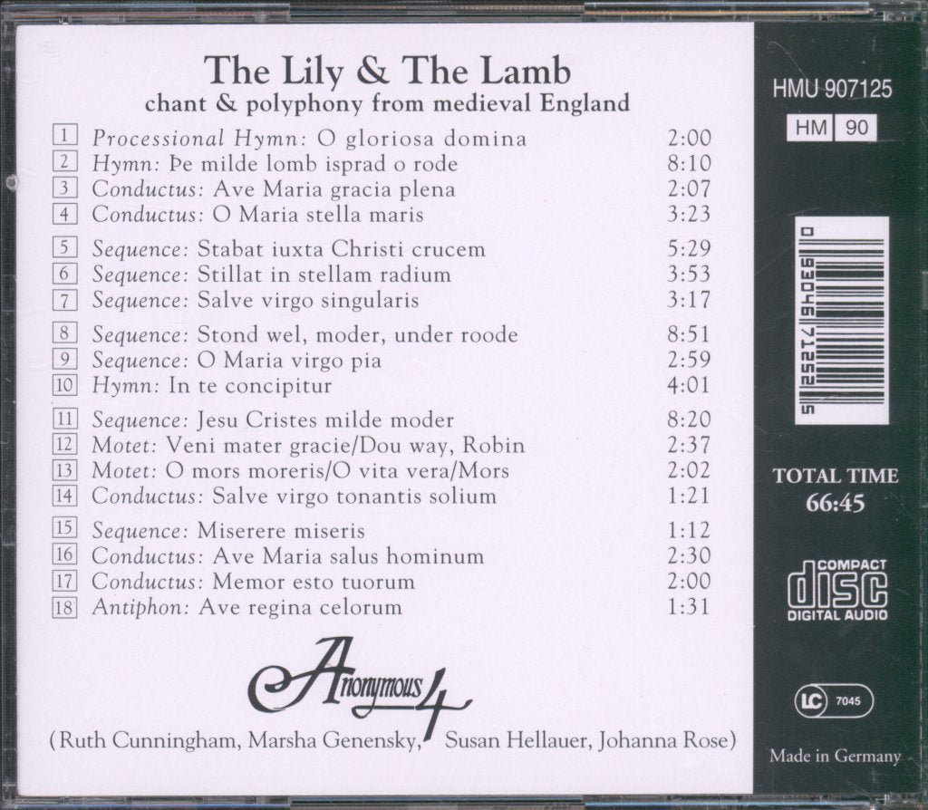 Anonymous 4 - Lily & The Lamb - Cd