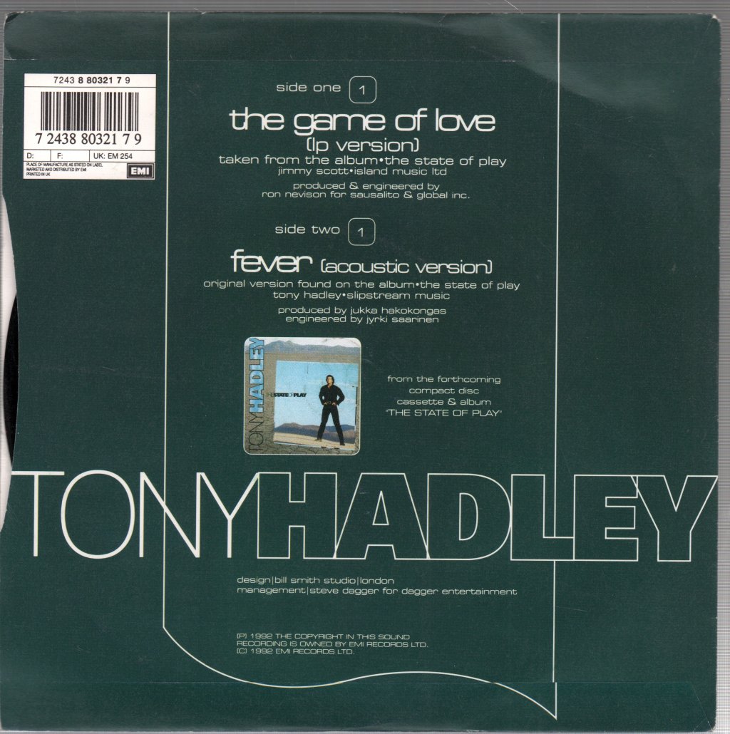 Tony Hadley - Game Of Love - 7 Inch