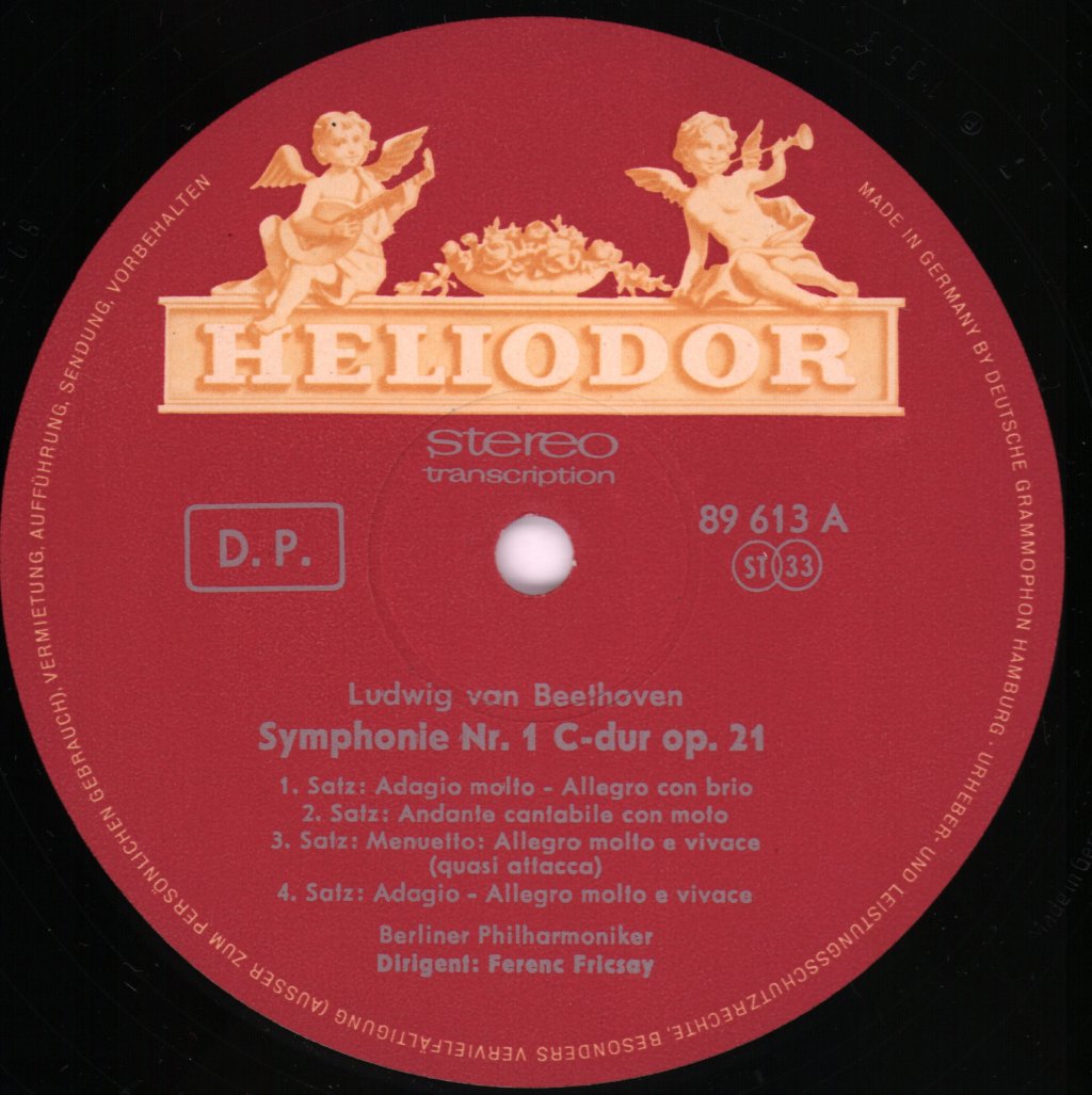Ferenc Fricsay / Berlin Philharmonic Orchestra - Beethoven - Symphony No.1 & No.8 - Lp