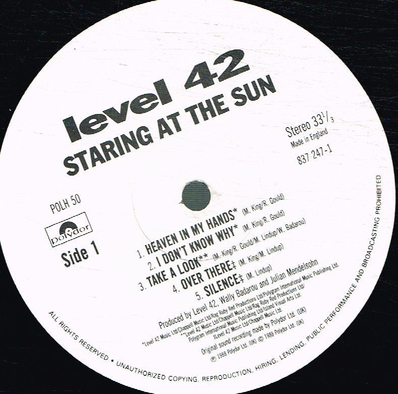 Level 42 - Staring At The Sun - Lp