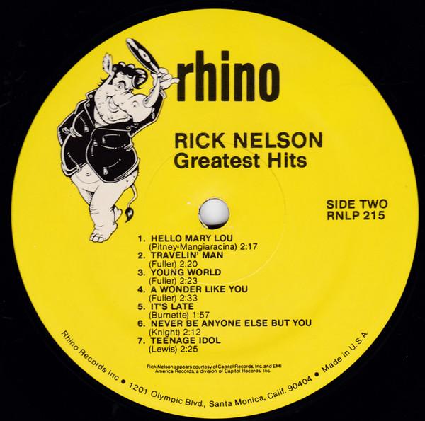 Ricky Nelson - Greatest Hits - Lp