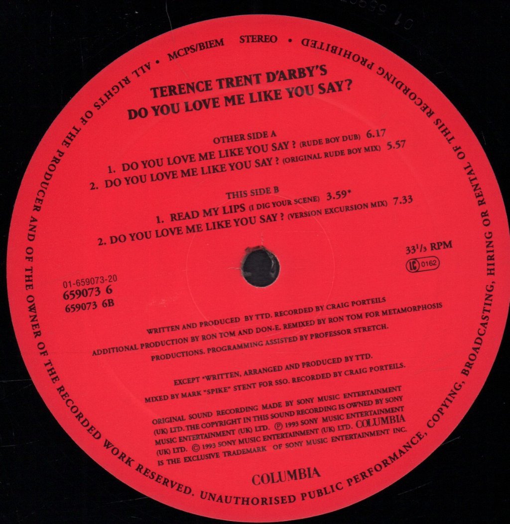 Terence Trent D'Arby - Do You Love Me Like You Say - 12 Inch