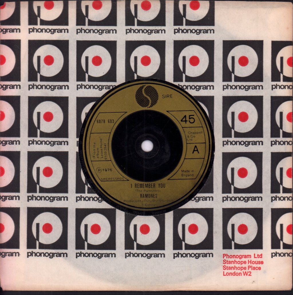 Ramones - I Remember You - 7 Inch