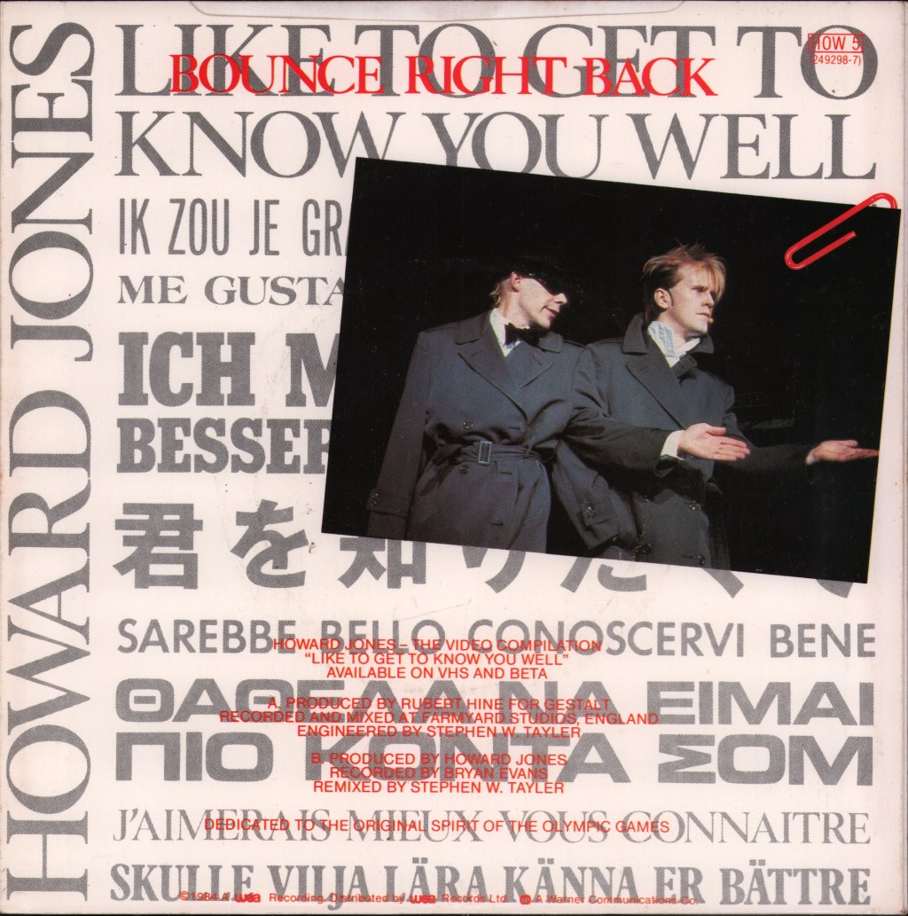 Howard Jones - Like To Get To Know You Well - 7 Inch