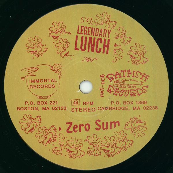 Legendary Lunch / Kings Of Feedback - Zero Sum / I Don't Give A "Bleep"! (Censored Mix) - 7 Inch